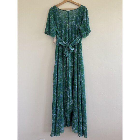 Indigo Rose Size XL Multicolor Paisley Long Sleeve Chiffon with VNeck Long Dress - Picture 7 of 13